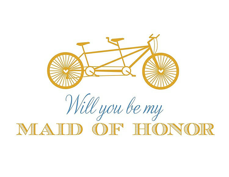 Front View - Mango & Cornflower Will You Be My Maid of Honor - Bike