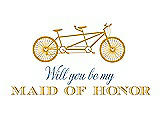 Front View Thumbnail - Mango & Cornflower Will You Be My Maid of Honor - Bike