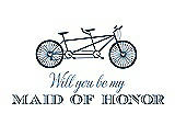 Front View Thumbnail - Marine & Cornflower Will You Be My Maid of Honor - Bike