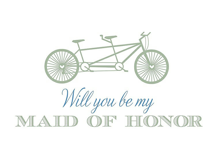 Front View - Mermaid & Cornflower Will You Be My Maid of Honor - Bike