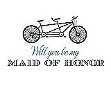 Front View Thumbnail - Midnight Navy & Cornflower Will You Be My Maid of Honor - Bike