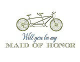 Front View Thumbnail - Mint & Cornflower Will You Be My Maid of Honor - Bike