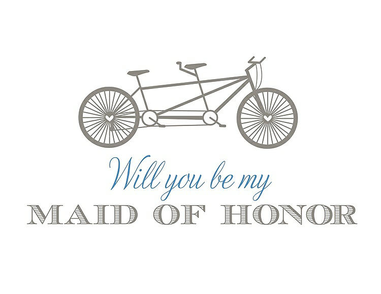 Front View - Mocha & Cornflower Will You Be My Maid of Honor - Bike