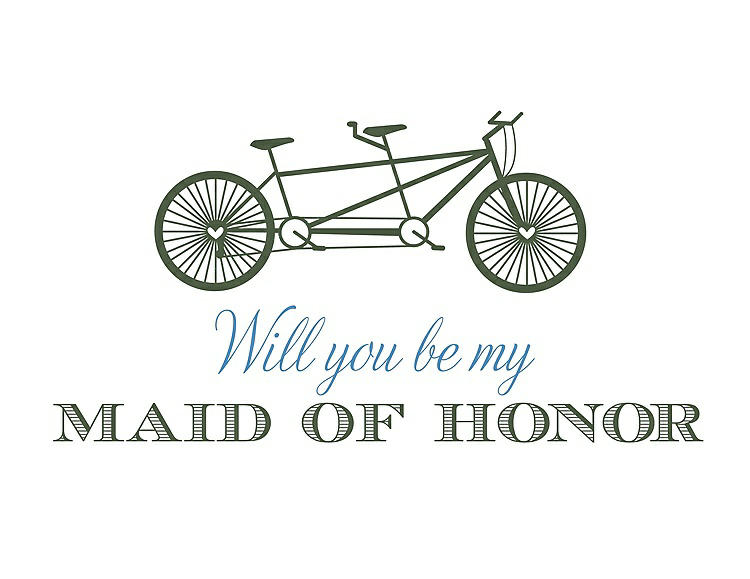 Front View - Moss & Cornflower Will You Be My Maid of Honor - Bike