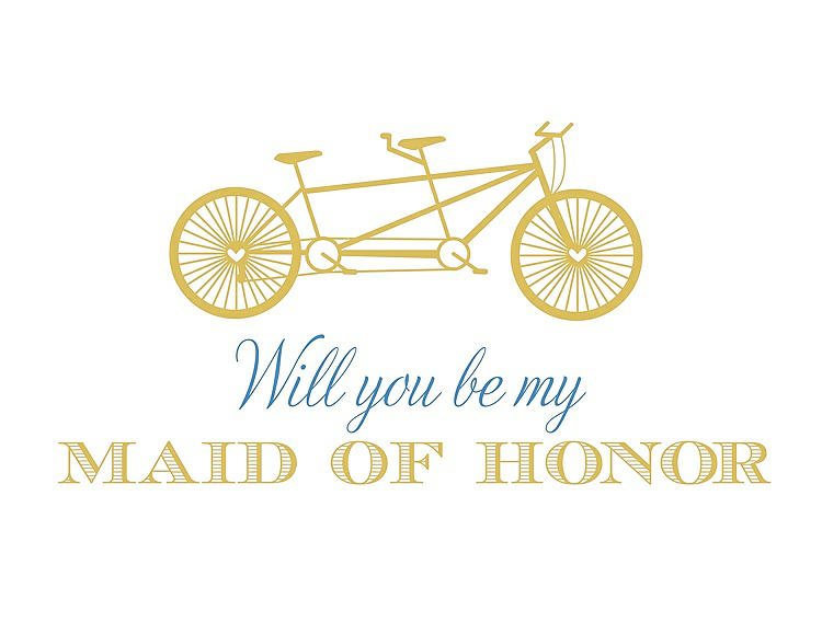 Front View - Marigold & Cornflower Will You Be My Maid of Honor - Bike