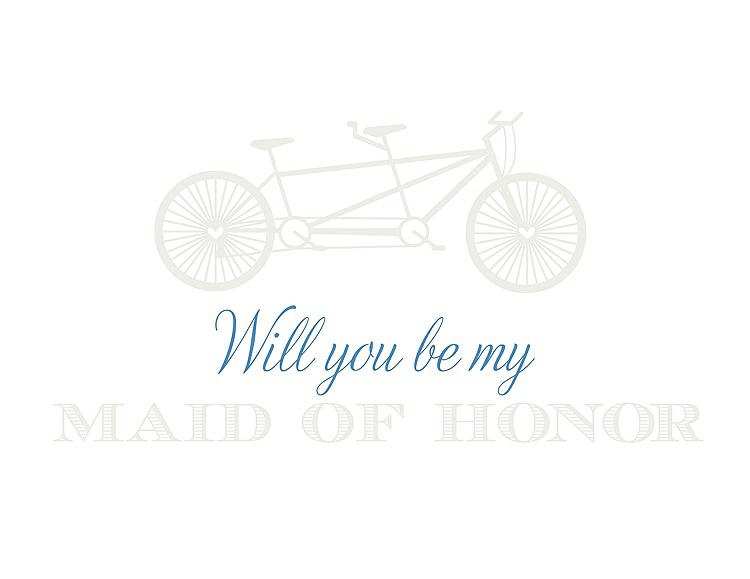 Front View - Marshmallow & Cornflower Will You Be My Maid of Honor - Bike