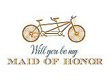 Front View Thumbnail - Orange Crush & Cornflower Will You Be My Maid of Honor - Bike