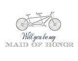 Front View Thumbnail - Oyster & Cornflower Will You Be My Maid of Honor - Bike