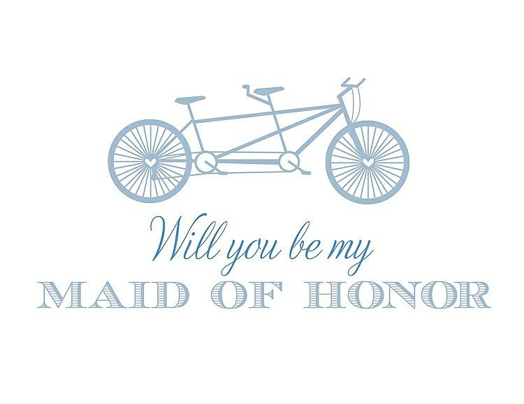 Front View - Pale Blue & Cornflower Will You Be My Maid of Honor - Bike