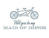 Front View Thumbnail - Pale Blue & Cornflower Will You Be My Maid of Honor - Bike