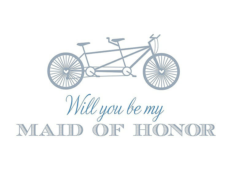 Front View - Platinum & Cornflower Will You Be My Maid of Honor - Bike