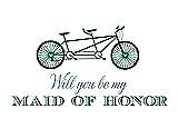Front View Thumbnail - Pine Green & Cornflower Will You Be My Maid of Honor - Bike
