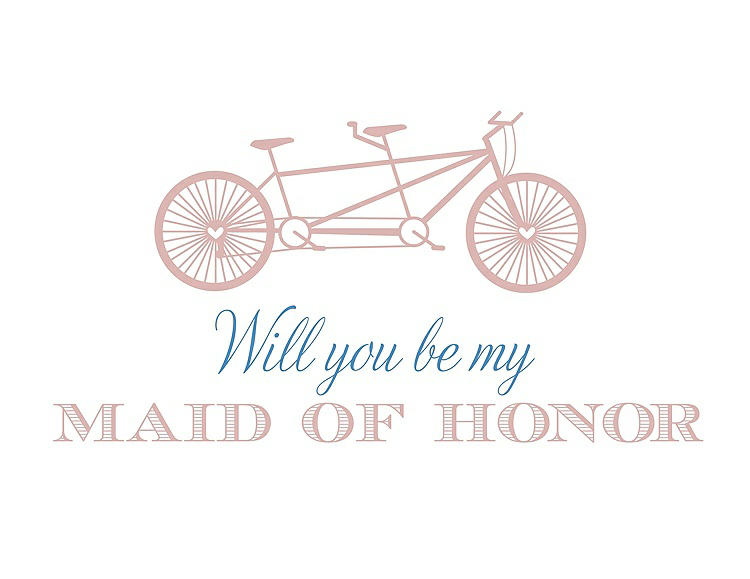Front View - Petal Pink & Cornflower Will You Be My Maid of Honor - Bike