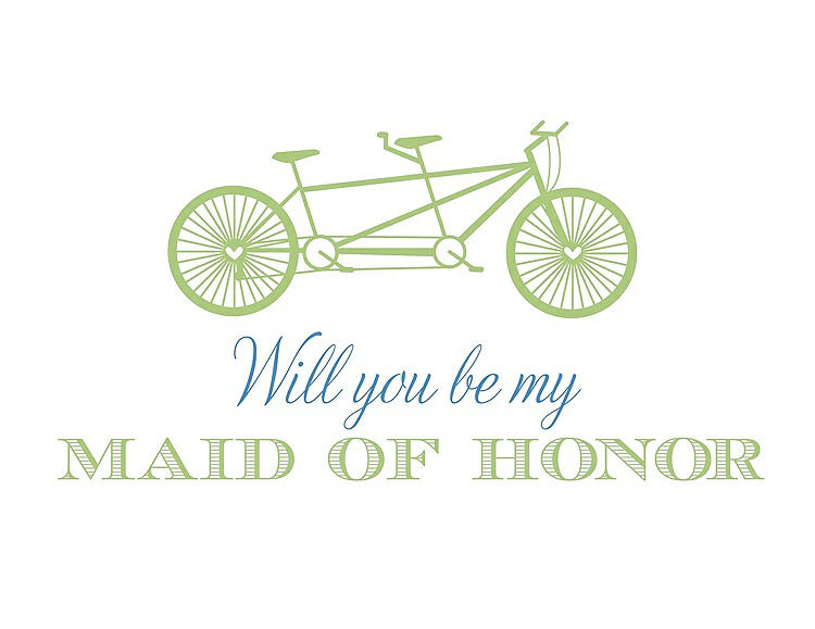 Front View - Pistachio & Cornflower Will You Be My Maid of Honor - Bike