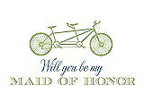 Front View Thumbnail - Pistachio & Cornflower Will You Be My Maid of Honor - Bike