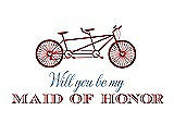 Front View Thumbnail - Ribbon Red & Cornflower Will You Be My Maid of Honor - Bike
