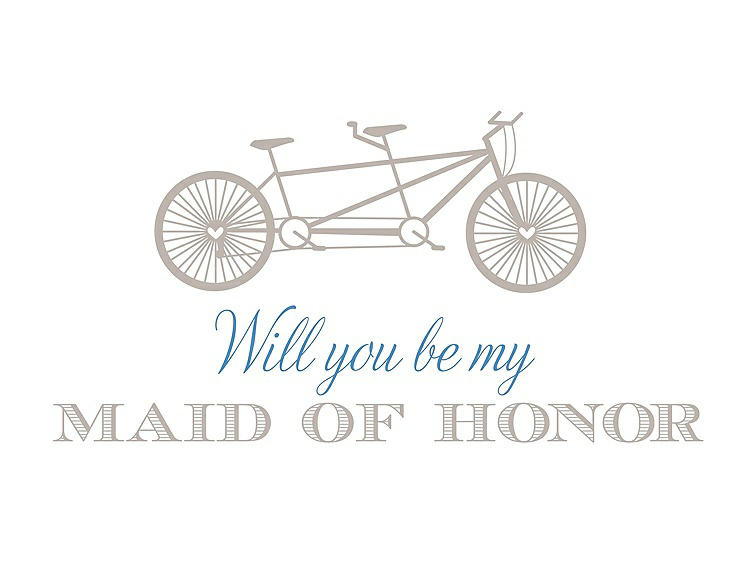 Front View - Sand & Cornflower Will You Be My Maid of Honor - Bike