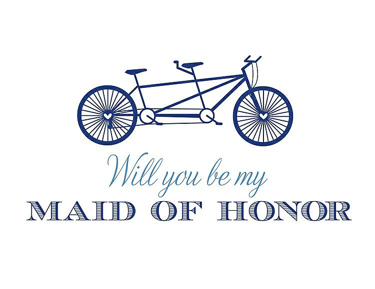 Front View - Sapphire & Cornflower Will You Be My Maid of Honor - Bike