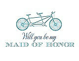 Front View Thumbnail - Spa & Cornflower Will You Be My Maid of Honor - Bike