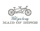 Front View Thumbnail - Taupe & Cornflower Will You Be My Maid of Honor - Bike