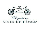 Front View Thumbnail - Teal & Cornflower Will You Be My Maid of Honor - Bike