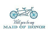 Front View Thumbnail - Turquoise & Cornflower Will You Be My Maid of Honor - Bike