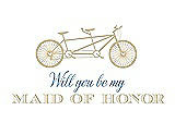 Front View Thumbnail - Venetian Gold & Cornflower Will You Be My Maid of Honor - Bike