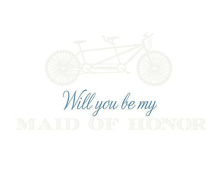 Front View - White & Cornflower Will You Be My Maid of Honor - Bike