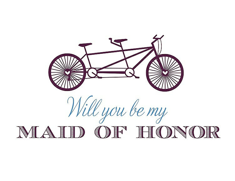 Front View - Wild Berry & Cornflower Will You Be My Maid of Honor - Bike