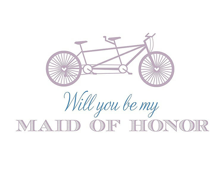 Front View - Wood Violet & Cornflower Will You Be My Maid of Honor - Bike