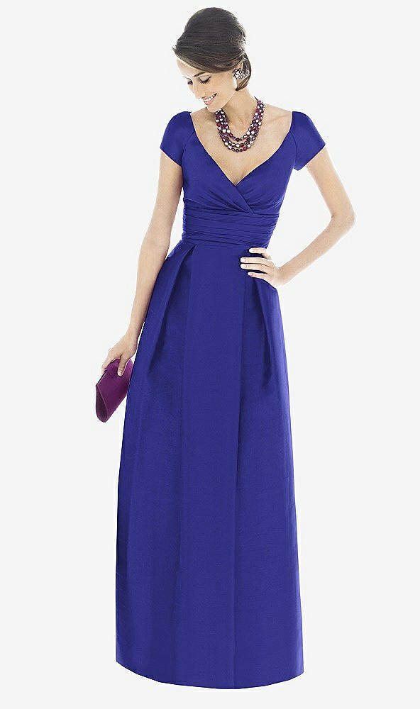 Front View - Electric Blue Alfred Sung Bridesmaid Dress D503