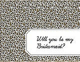 Front View Thumbnail - Antique Gold & Ebony Will You Be My Bridesmaid Card - Petal