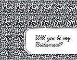 Front View Thumbnail - Blue Steel & Ebony Will You Be My Bridesmaid Card - Petal