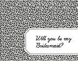 Front View Thumbnail - Charcoal Gray & Ebony Will You Be My Bridesmaid Card - Petal