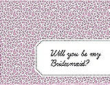 Front View Thumbnail - Hyacinth (iridescent Taffeta) & Ebony Will You Be My Bridesmaid Card - Petal