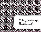 Front View Thumbnail - Plum Raisin & Ebony Will You Be My Bridesmaid Card - Petal