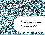 Front View Thumbnail - Aquamarine & Ebony Will You Be My Bridesmaid Card - Petal