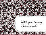 Front View Thumbnail - Burgundy & Ebony Will You Be My Bridesmaid Card - Petal