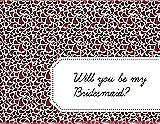 Front View Thumbnail - Claret & Ebony Will You Be My Bridesmaid Card - Petal
