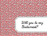 Front View Thumbnail - Coral & Ebony Will You Be My Bridesmaid Card - Petal