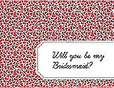 Front View Thumbnail - Perfect Coral & Ebony Will You Be My Bridesmaid Card - Petal