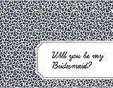 Front View Thumbnail - Larkspur Blue & Ebony Will You Be My Bridesmaid Card - Petal