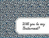Front View Thumbnail - Ocean Blue & Ebony Will You Be My Bridesmaid Card - Petal