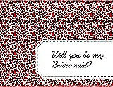 Front View Thumbnail - Ribbon Red & Ebony Will You Be My Bridesmaid Card - Petal