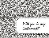 Front View Thumbnail - Taupe & Ebony Will You Be My Bridesmaid Card - Petal