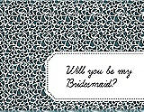 Front View Thumbnail - Teal & Ebony Will You Be My Bridesmaid Card - Petal