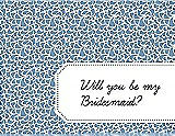 Front View Thumbnail - Windsor Blue & Ebony Will You Be My Bridesmaid Card - Petal