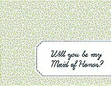Front View Thumbnail - Honey Dew & Peacock Teal Will You Be My Maid of Honor Card - Petal