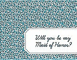 Front View Thumbnail - Aquamarine & Peacock Teal Will You Be My Maid of Honor Card - Petal
