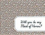 Front View Thumbnail - Cappuccino & Peacock Teal Will You Be My Maid of Honor Card - Petal